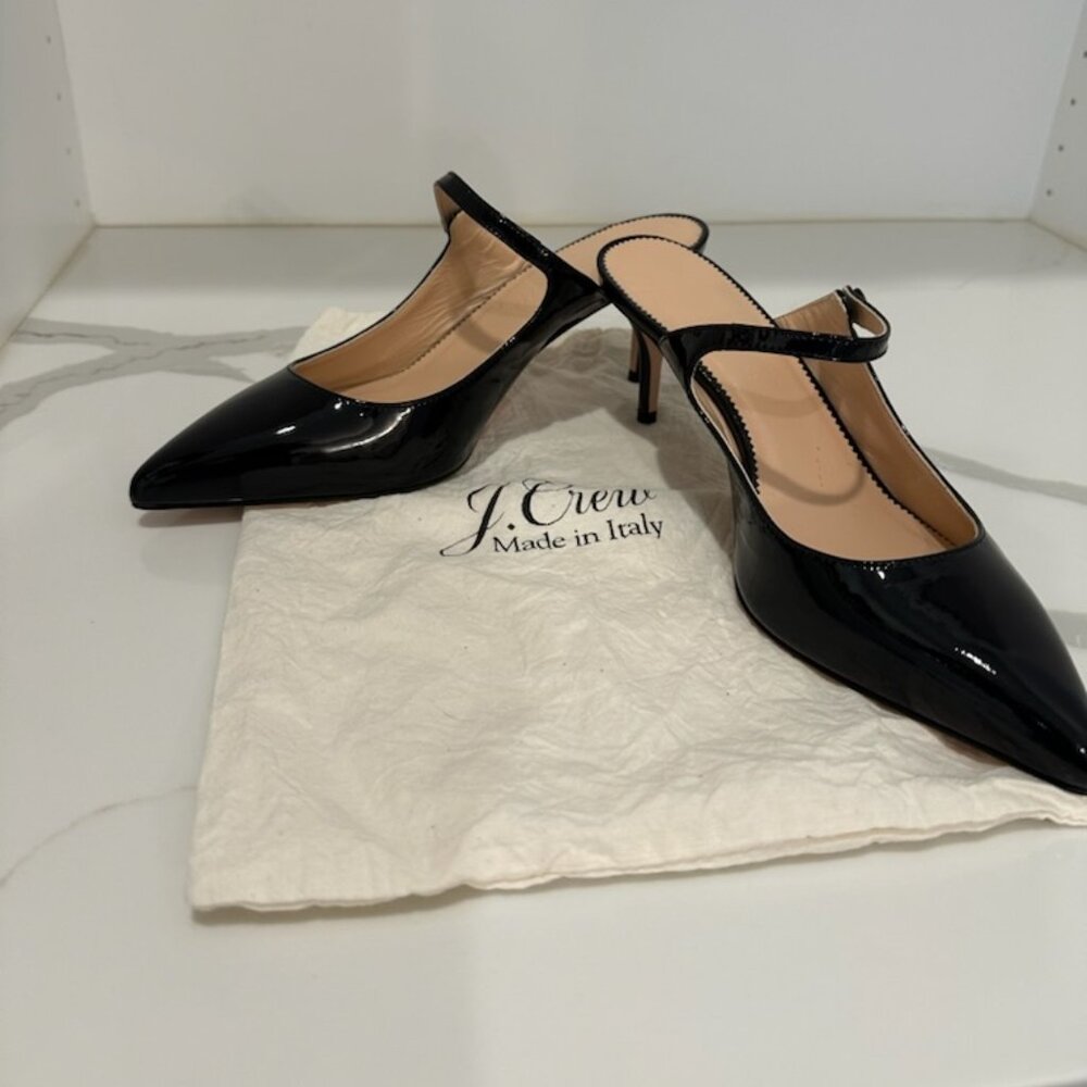 JCrew Italian Patent Leather Mules, Womens 8.5, NEW!!